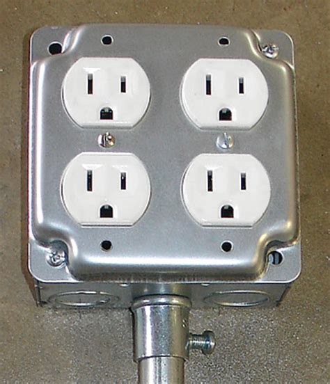 2x2x2 junction box|duplex receptacle outlet box.